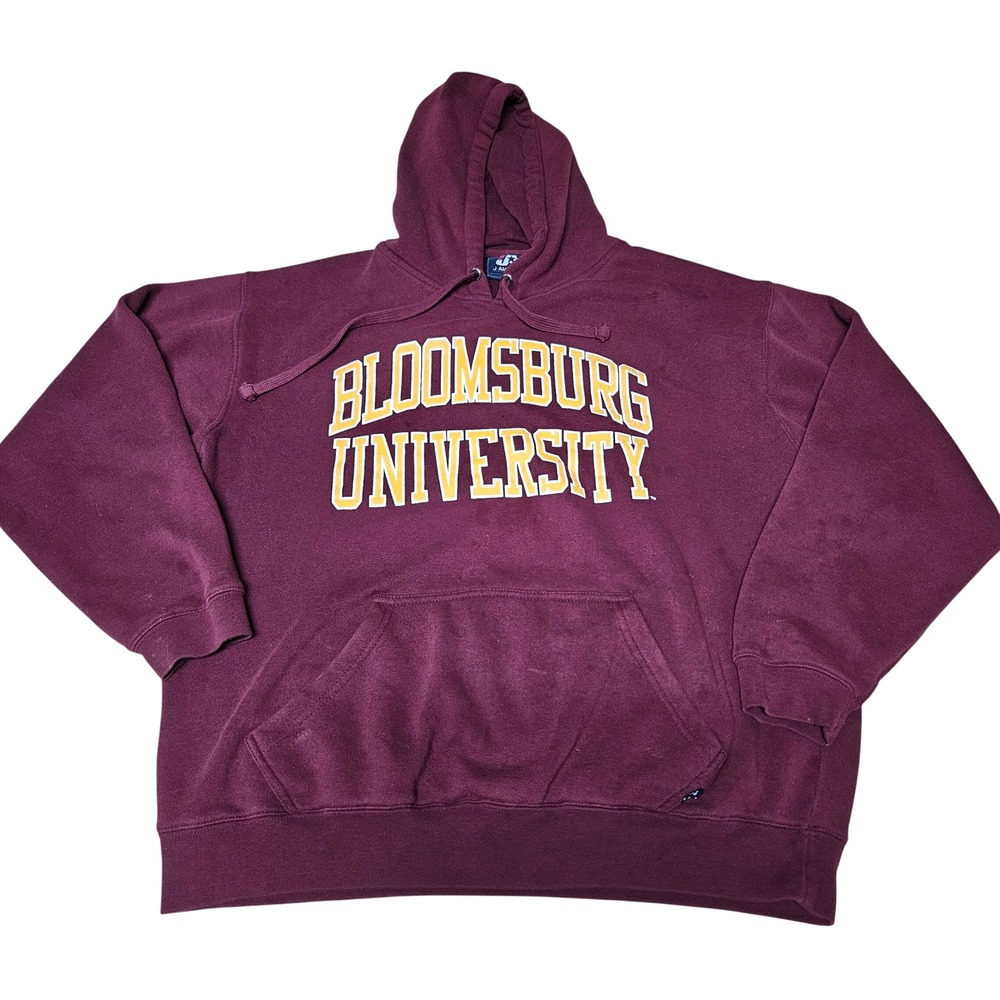 J. America Bloomsburg University Huskies Hoodie Maroon Gold Men's Large Pullover